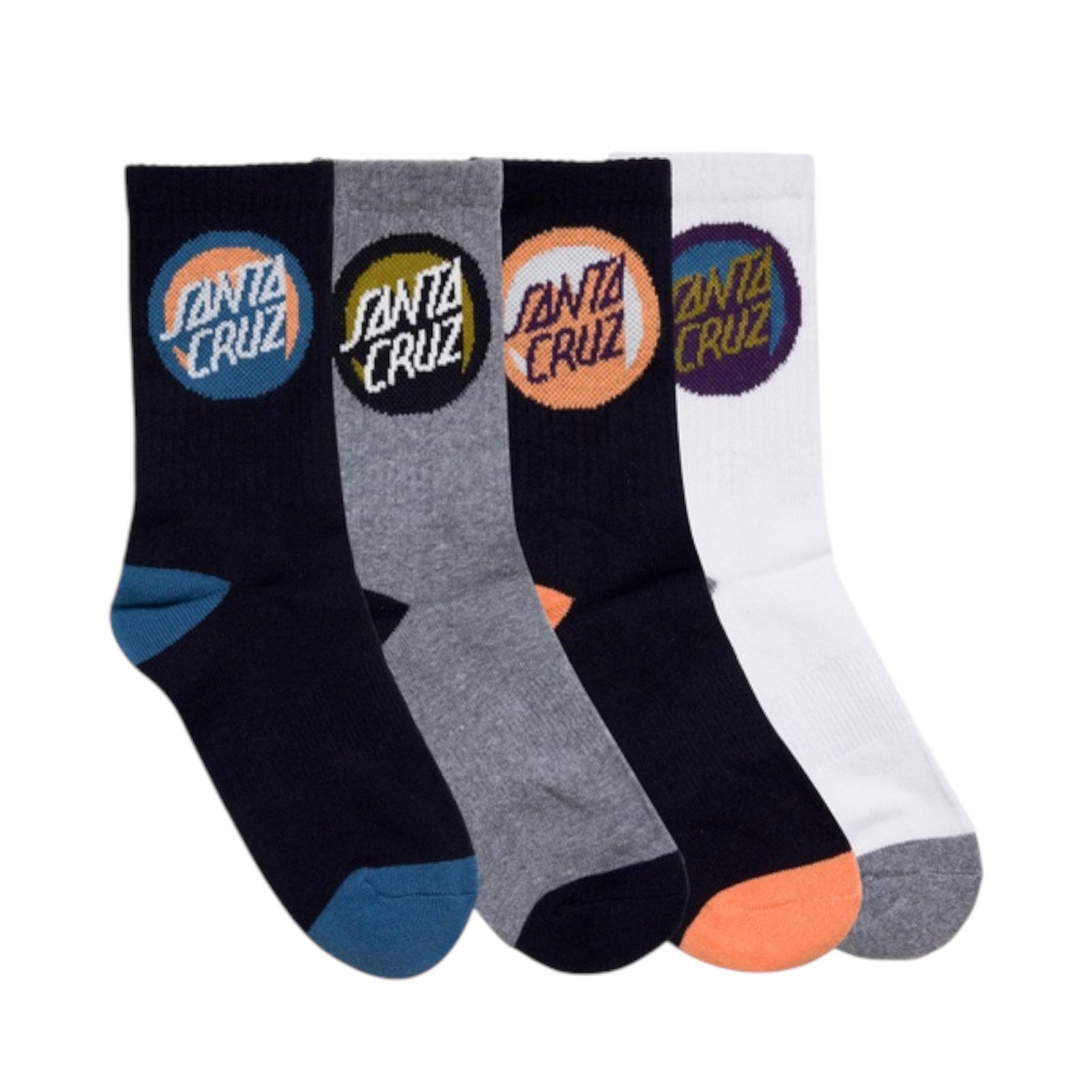 Santa Cruz bold shadow 4pack youth socks