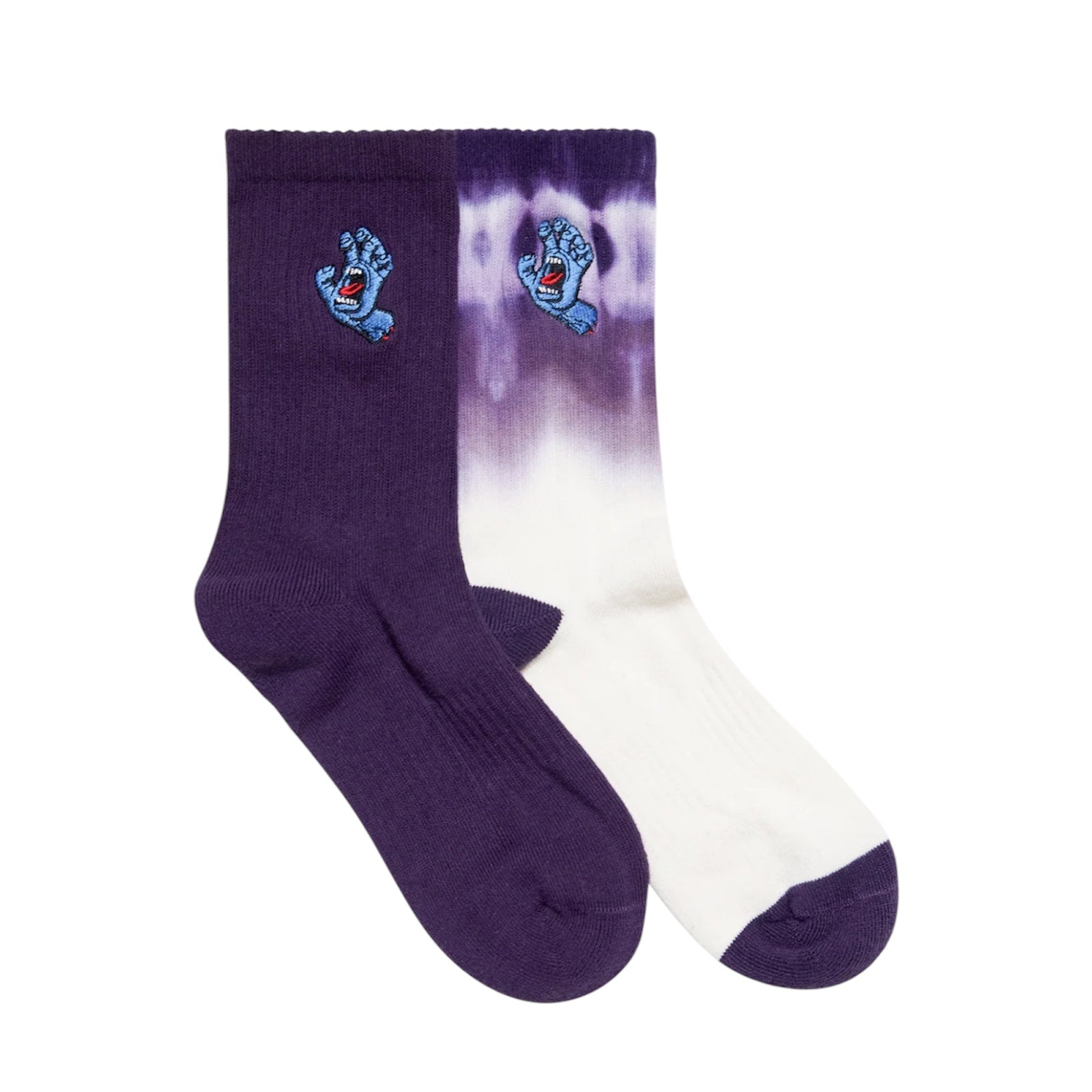 Santa Cruz screaming hand tie dye purple youth 2pack