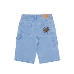 Santa Cruz Opus grip dot carpenter short fixed waist carpenter short - Bleached denim