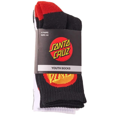 Santa Cruz bold shadow youth sock 4 pack