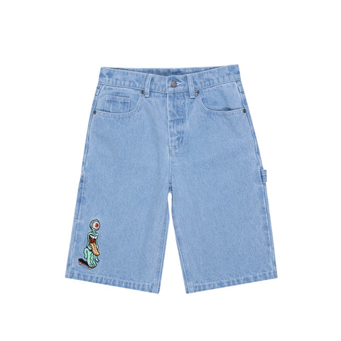 Santa Cruz Opus grip dot carpenter short fixed waist carpenter short - Bleached denim