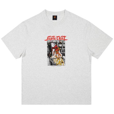 Santa Cruz Pace Dungeon front tee - white Marle